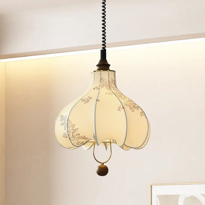 Pear Fabric Contemporary Metal Pendant Lamp