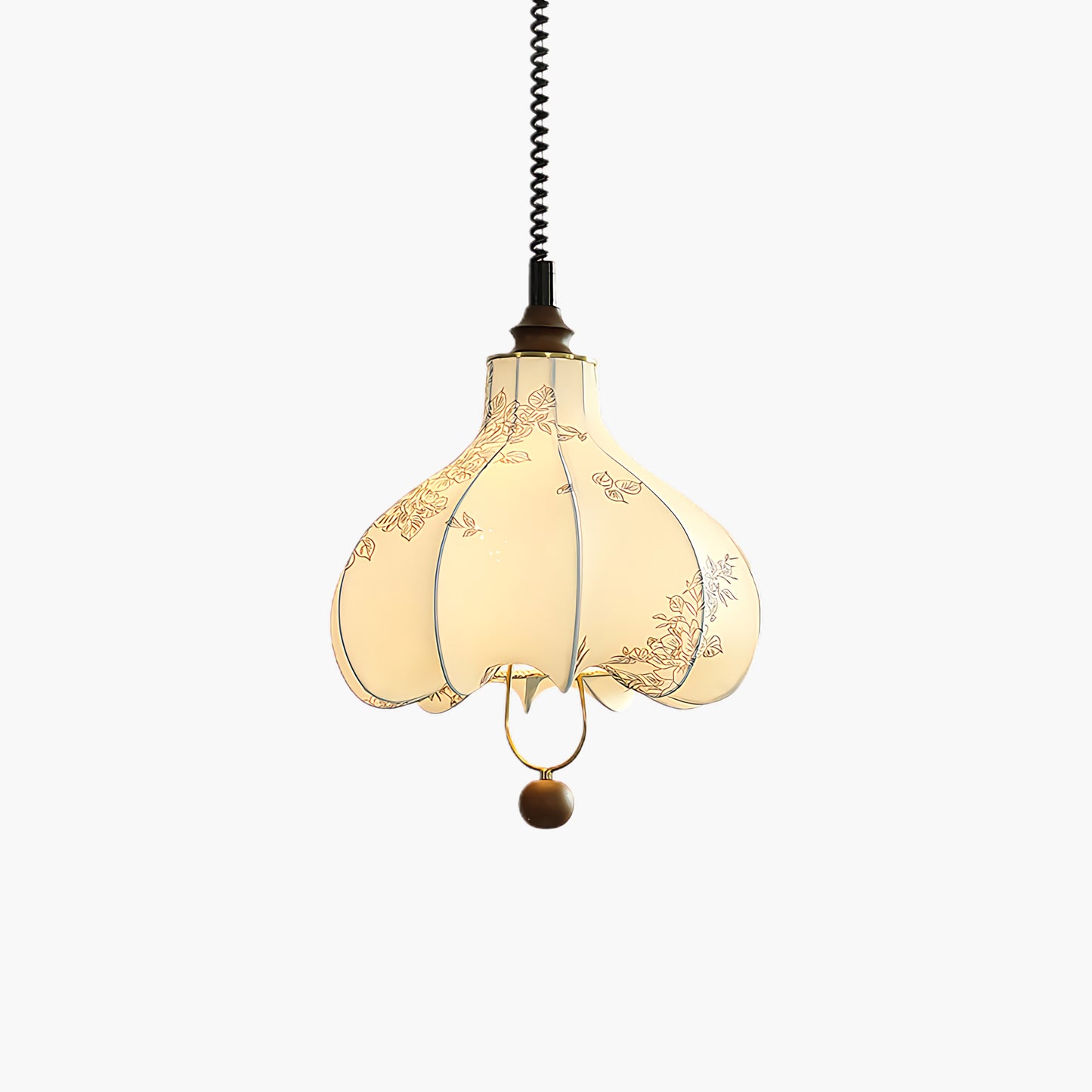 Pear Fabric Contemporary Metal Pendant Lamp