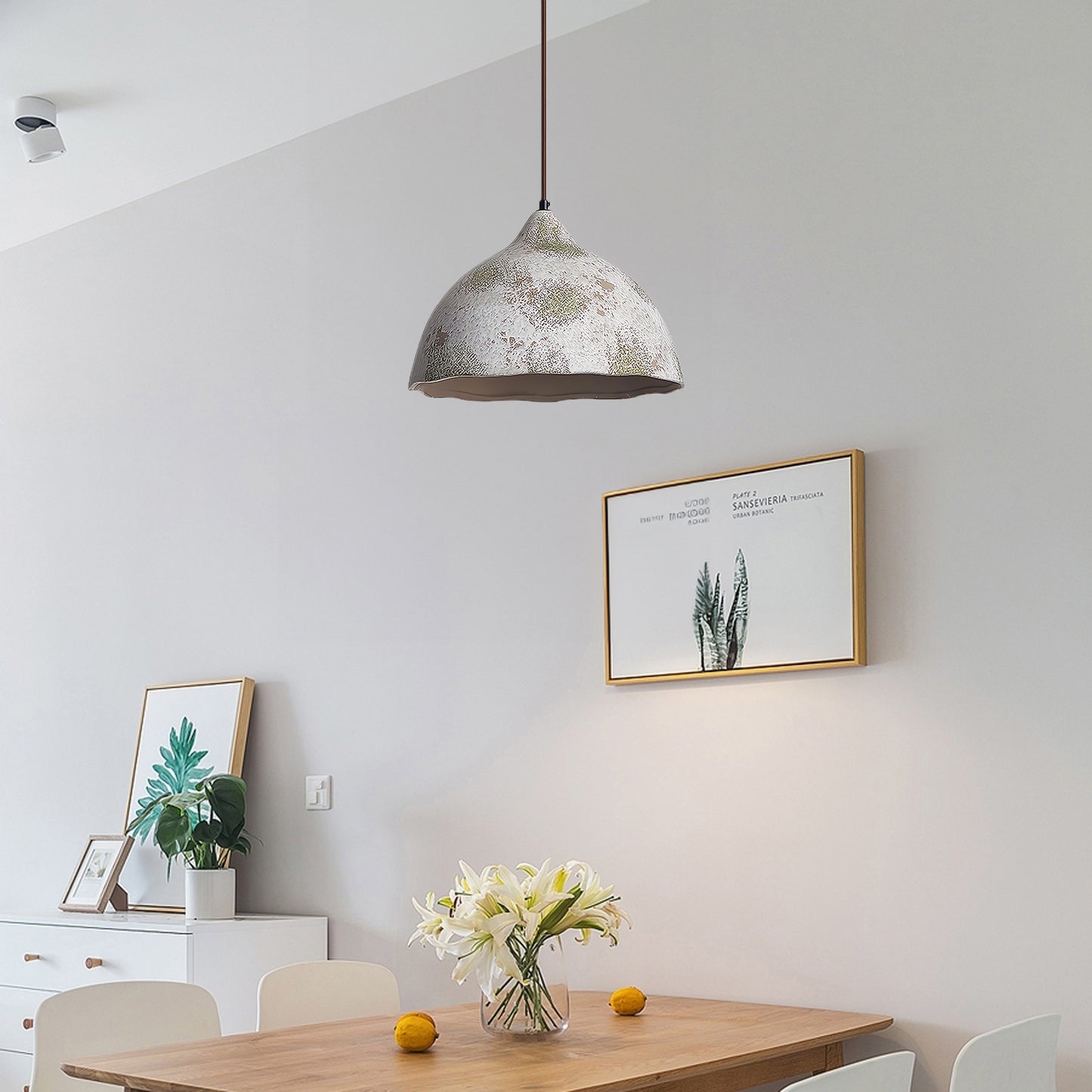 Pear Shape Ceramic Modern Metal Pendant Light