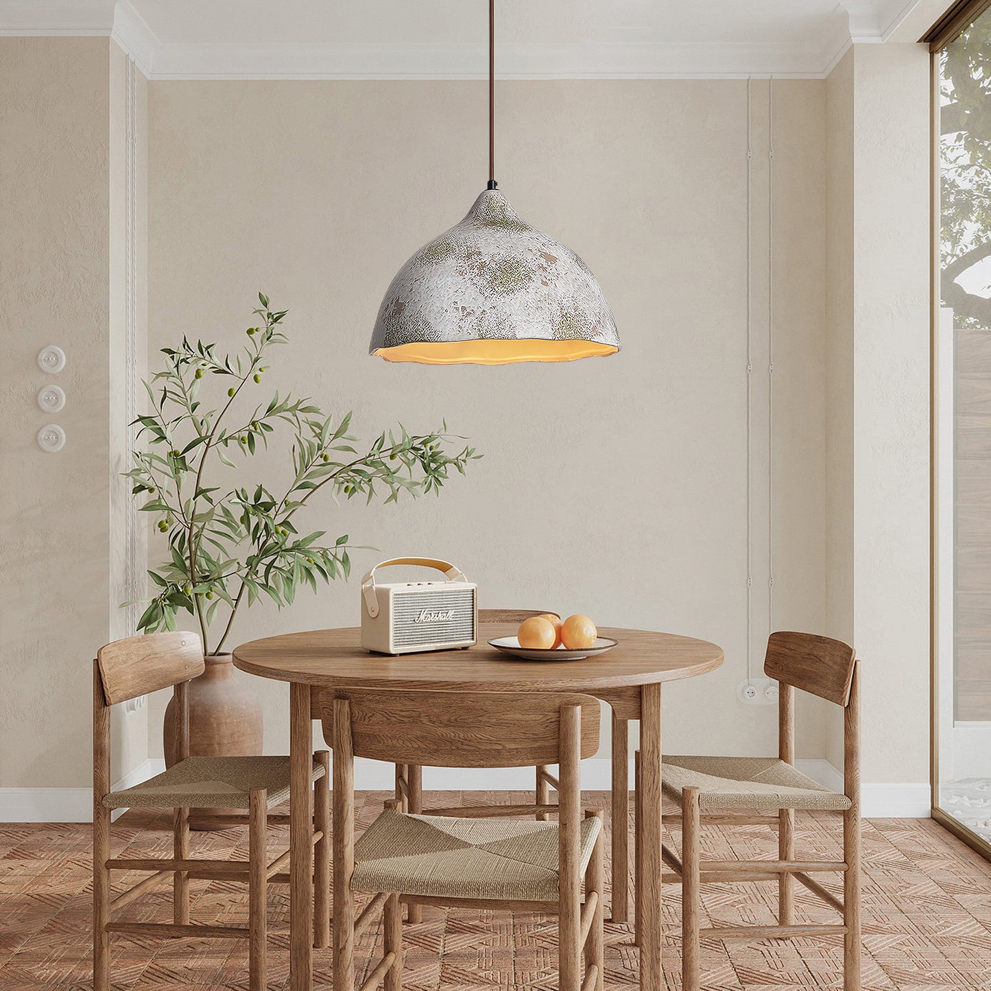 Pear Shape Ceramic Modern Metal Pendant Light