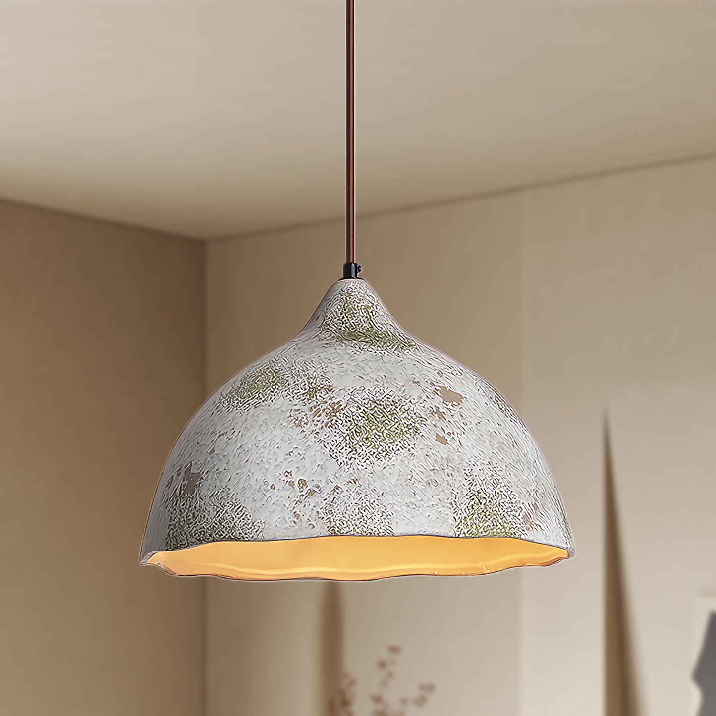 Pear Shape Ceramic Modern Metal Pendant Light