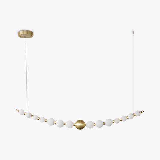 Pearl Chain Minimalist Brass Pendant Lamp