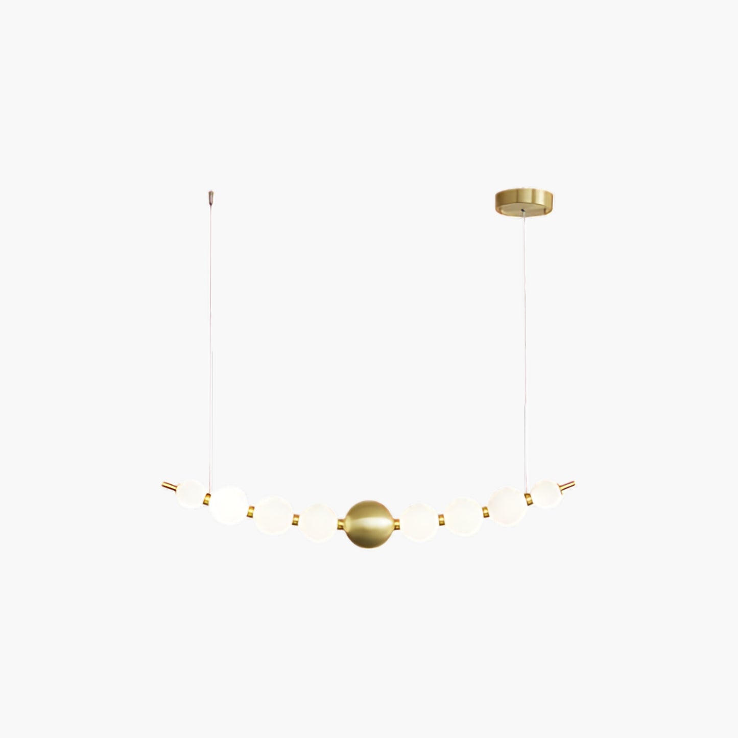 Pearl Chain Minimalist Brass Pendant Lamp