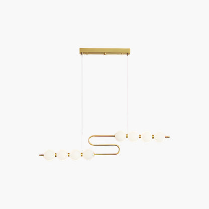 Pearl Chain Minimalist Brass Pendant Lamp