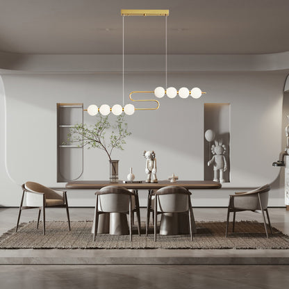 Pearl Chain Minimalist Brass Pendant Lamp