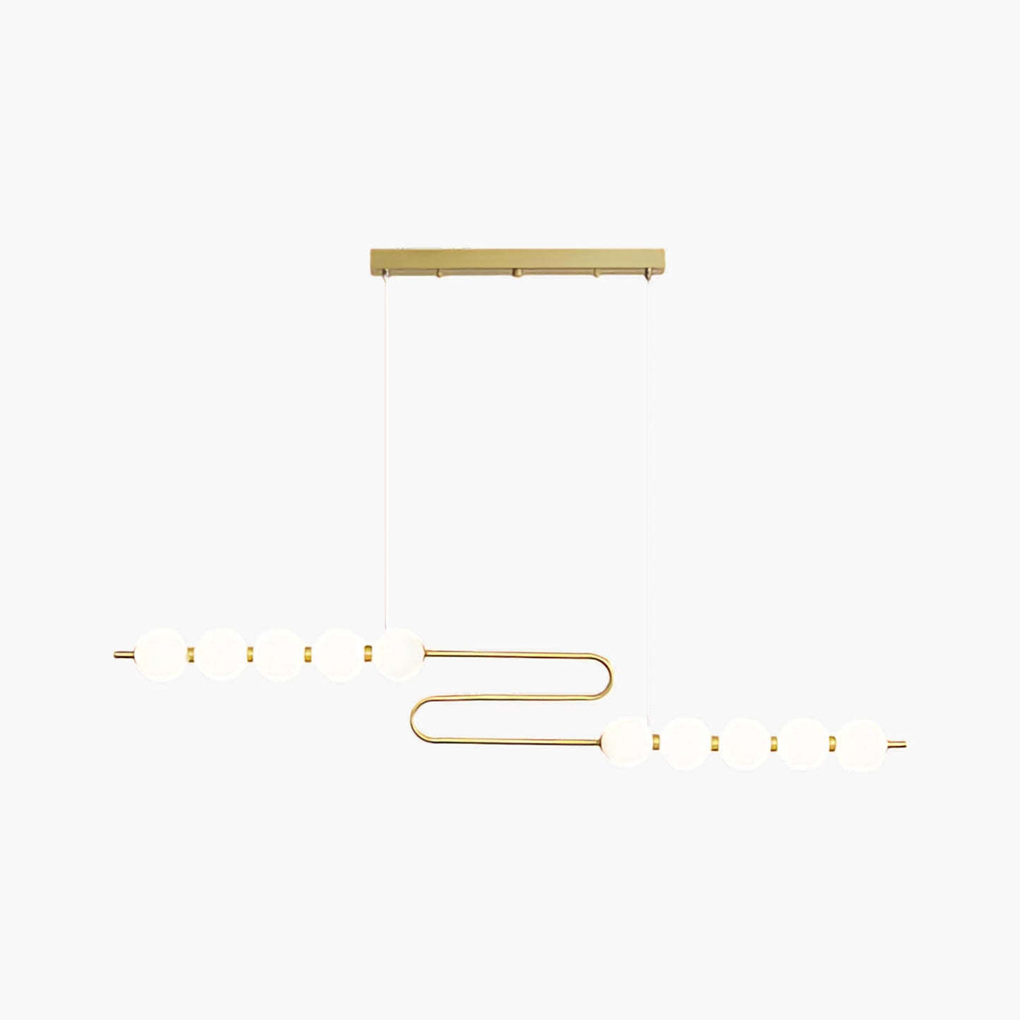 Pearl Chain Minimalist Brass Pendant Lamp