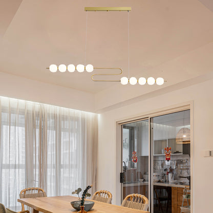 Pearl Chain Minimalist Brass Pendant Lamp