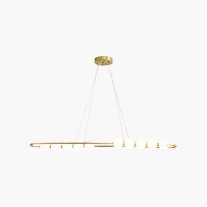 Pearl Chain Minimalist Brass Pendant Lamp