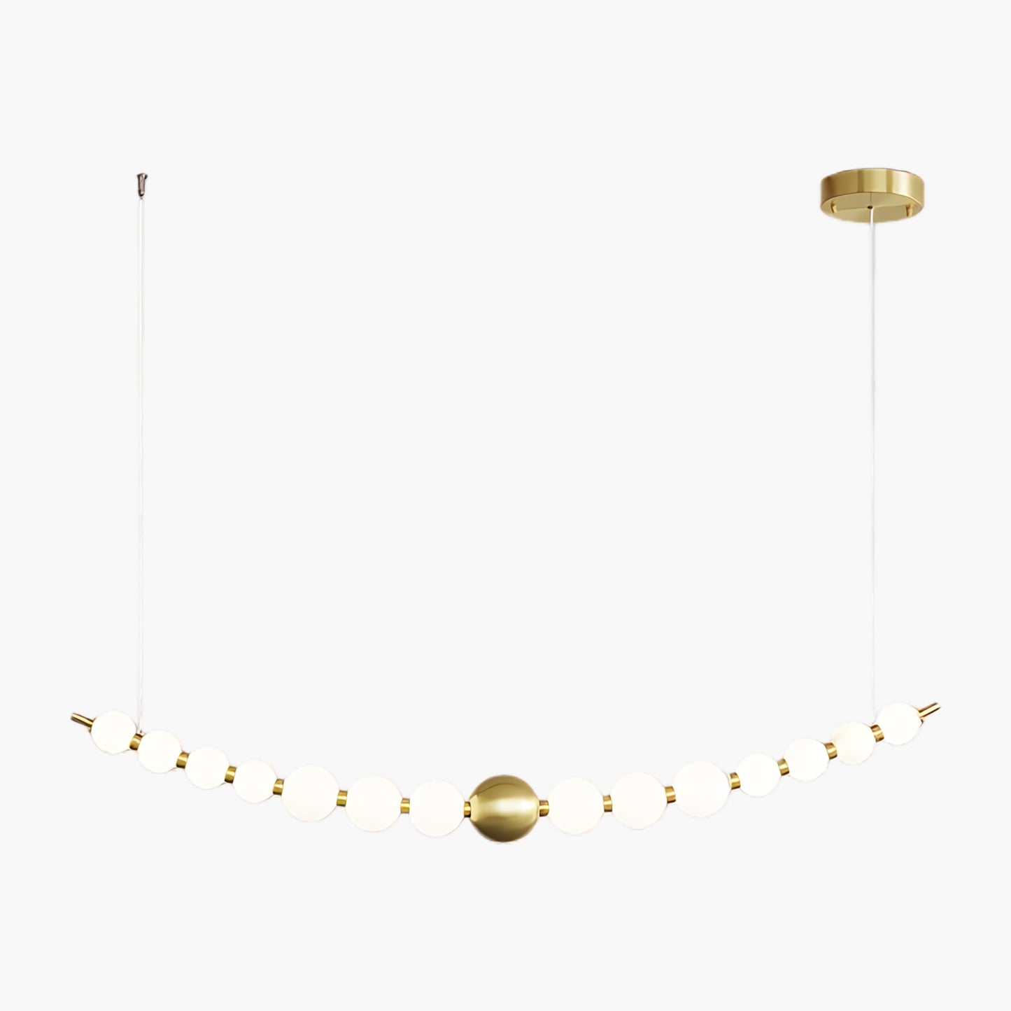 Pearl Chain Minimalist Brass Pendant Lamp