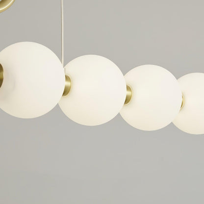 Pearl Chain Minimalist Brass Pendant Lamp