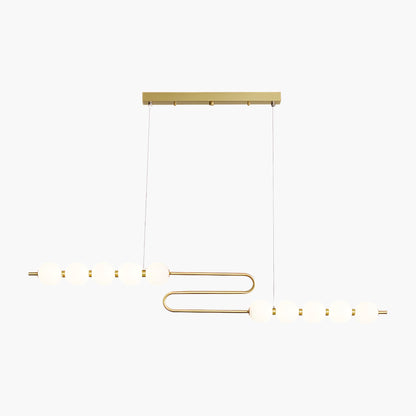 Pearl Chain Minimalist Brass Pendant Lamp