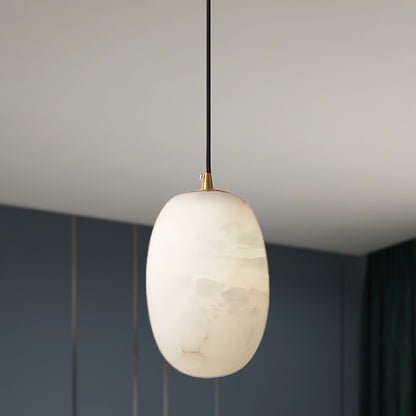 Pebble Alabaster Minimalist Brass Pendant Lamp