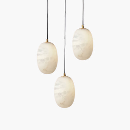 Pebble Alabaster Minimalist Brass Pendant Lamp