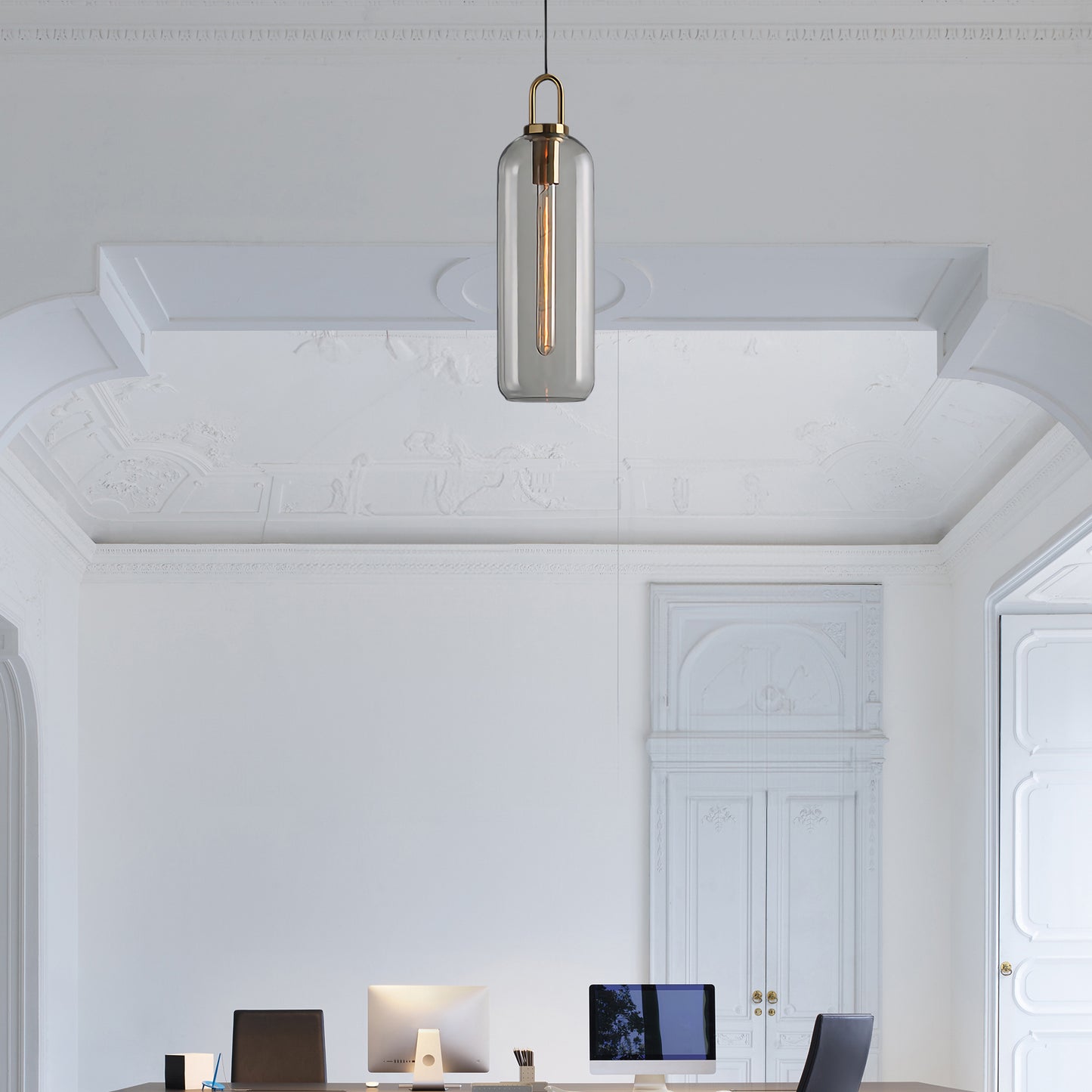 Pendulum Crystal Eclectic Brass Pendant Lamp