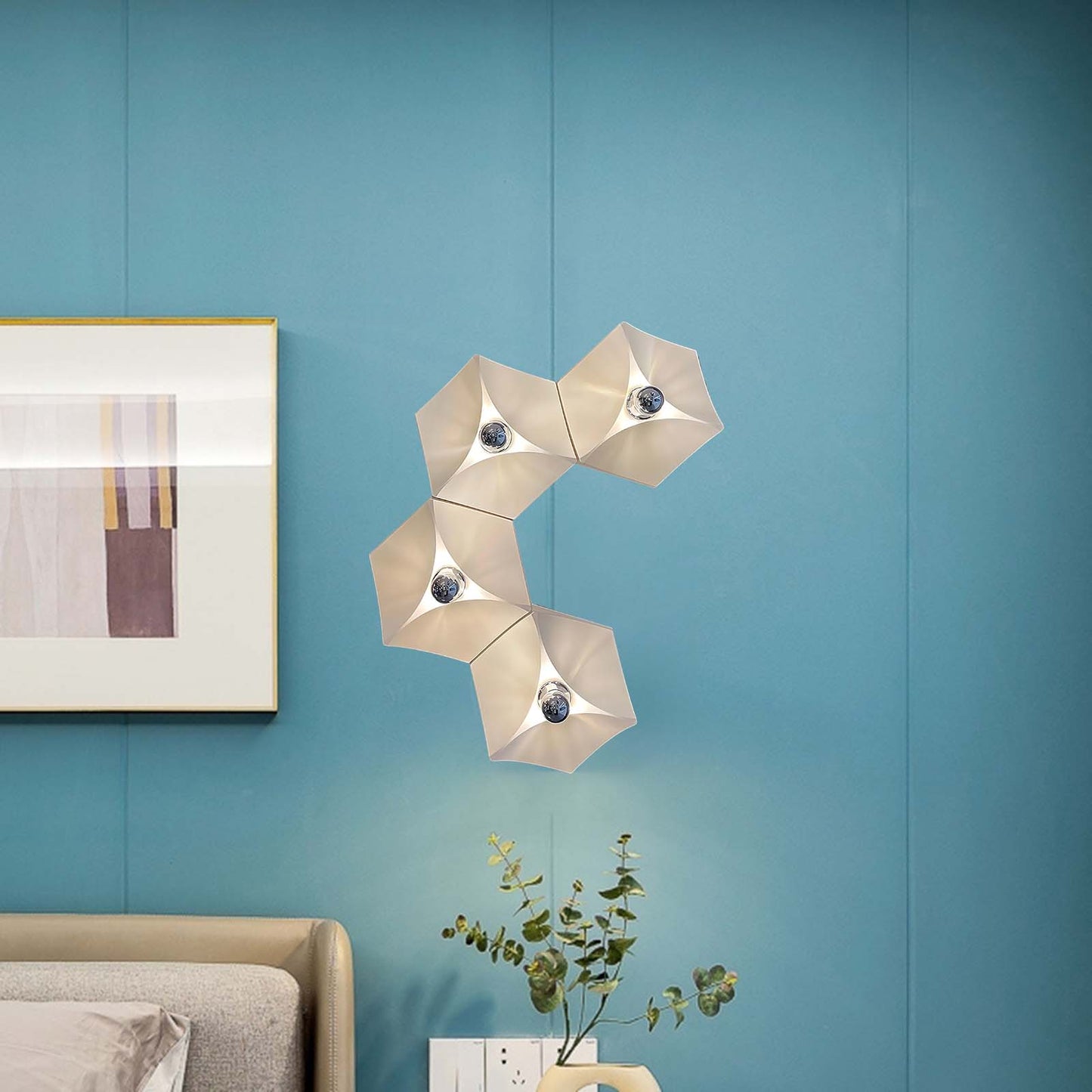 Pentagon Combination Eclectic Metal Wall Lamp