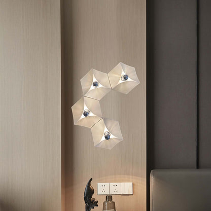 Pentagon Combination Eclectic Metal Wall Lamp