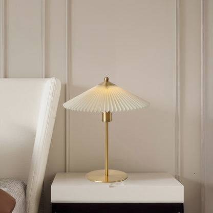 Perla Pleated Modern Metal Table Lamp