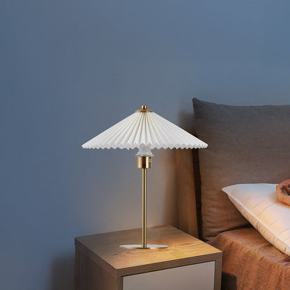 Perla Pleated Modern Metal Table Lamp