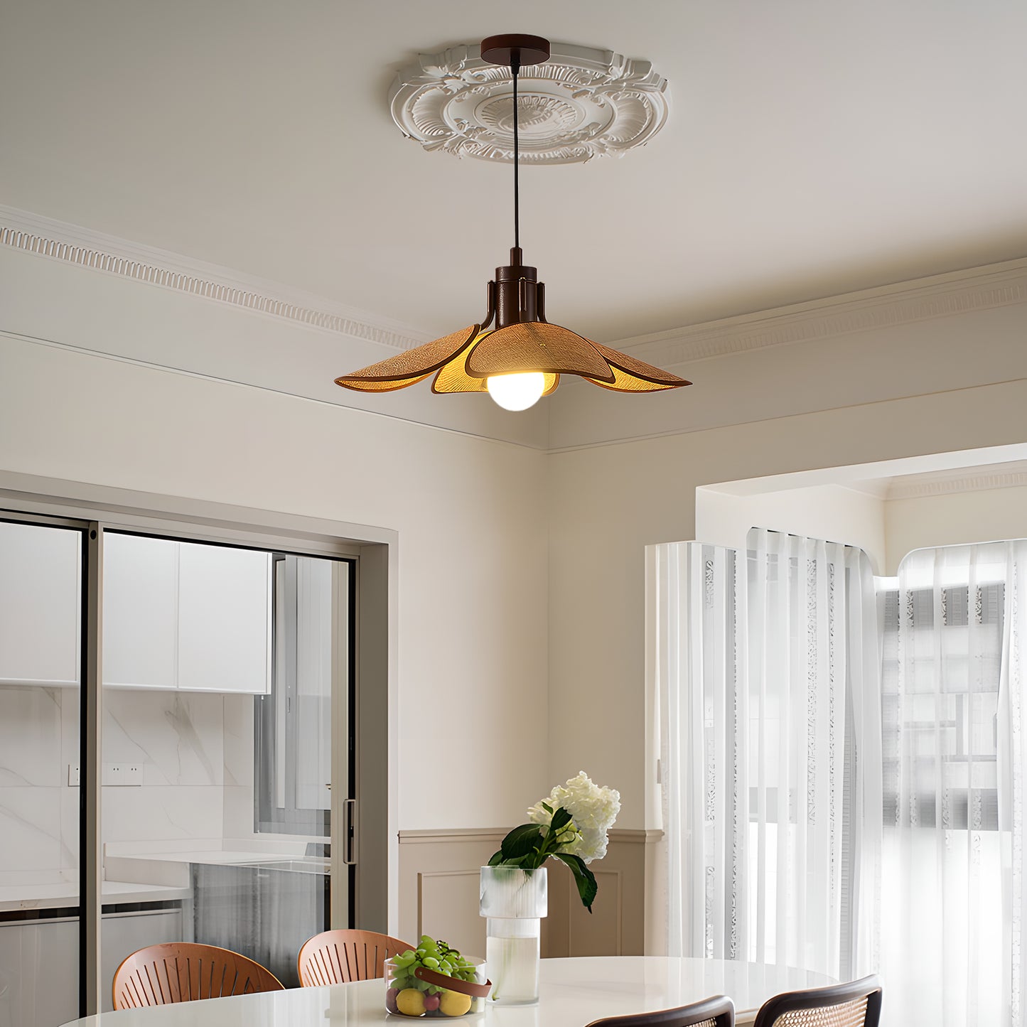 Petal Bloom Vintage Metal Pendant Light