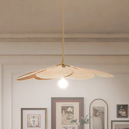 Petals Bloom Rattan Minimalist Metal Pendant Lamp