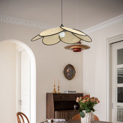 Petals Rattan Minimalist Metal Pendant Lamp