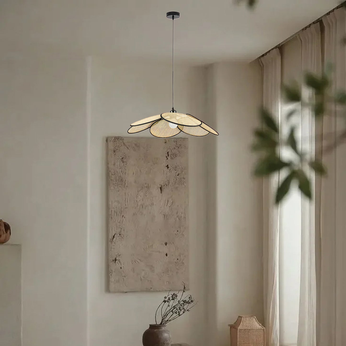 Petals Rattan Minimalist Metal Pendant Lamp