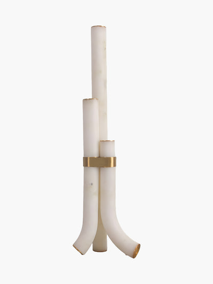 Piped Alabaster Minimalist Brass Floor Lamp