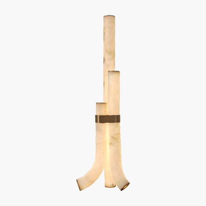 Piped Alabaster Minimalist Brass Floor Lamp