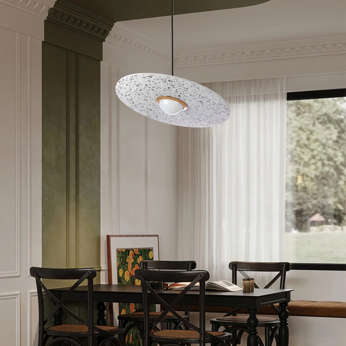 Planet Art Deco Crystal Pendant Lamp