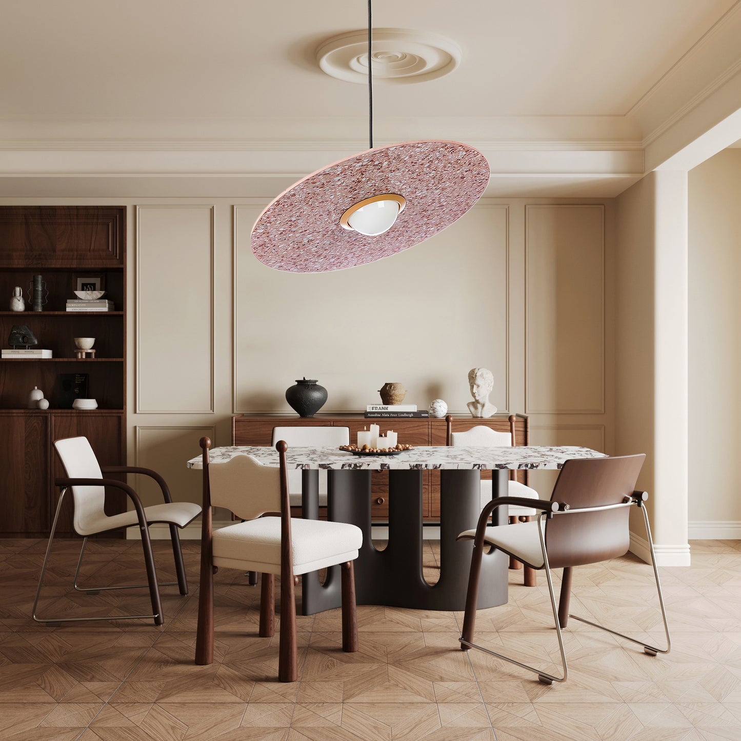 Planet Art Deco Crystal Pendant Lamp