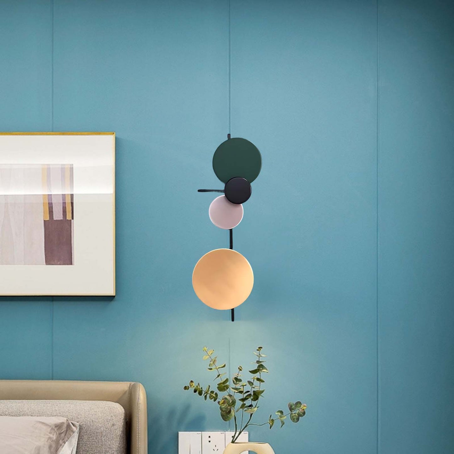 Planet Plug-in Eclectic Metal Wall Lamp