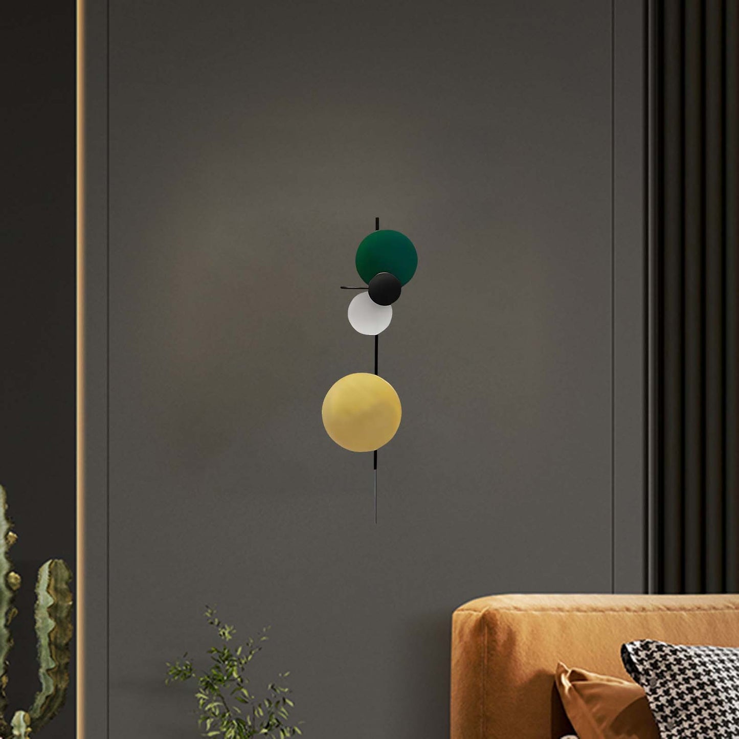 Planet Plug-in Eclectic Metal Wall Lamp