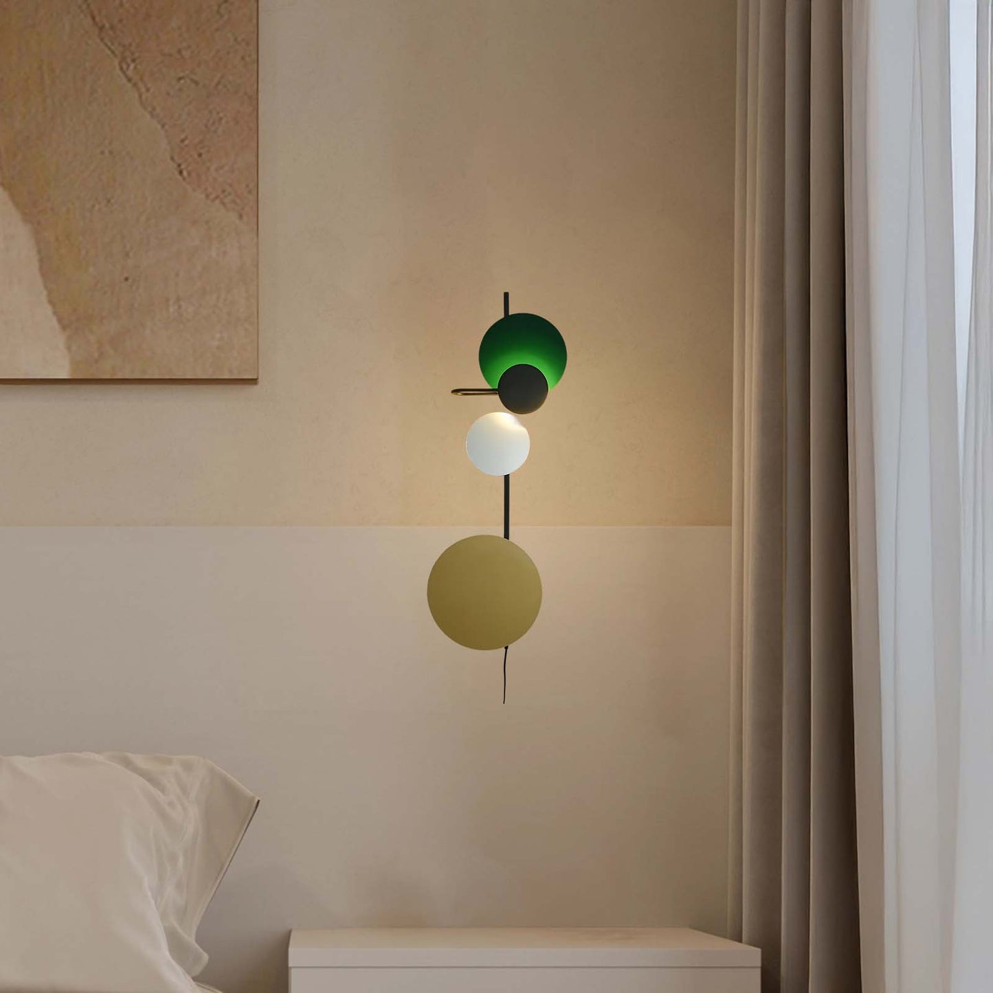 Planet Plug-in Eclectic Metal Wall Lamp