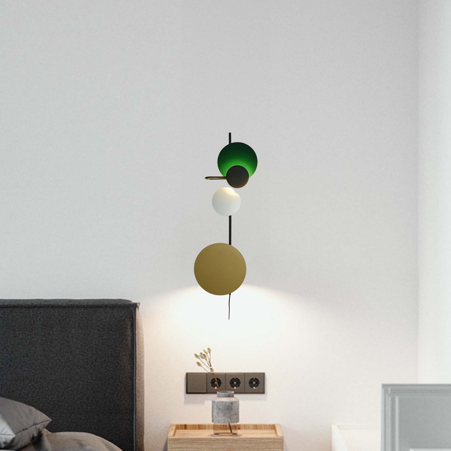 Planet Plug-in Eclectic Metal Wall Lamp