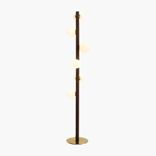 Planeta Wood Modern Crystal Floor Lamp