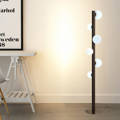 Planeta Wood Modern Crystal Floor Lamp