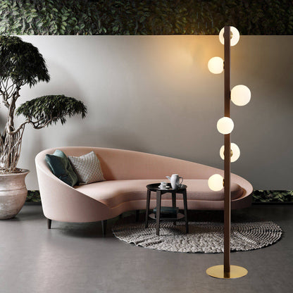 Planeta Wood Modern Crystal Floor Lamp