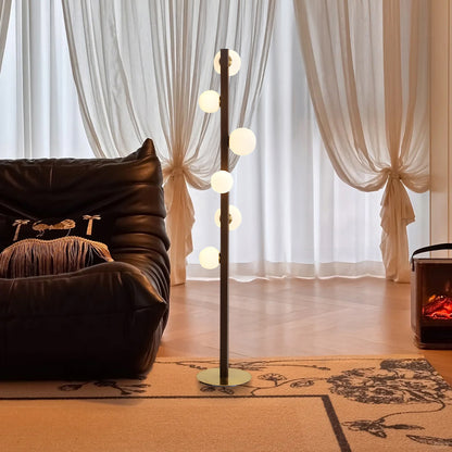 Planeta Wood Modern Crystal Floor Lamp