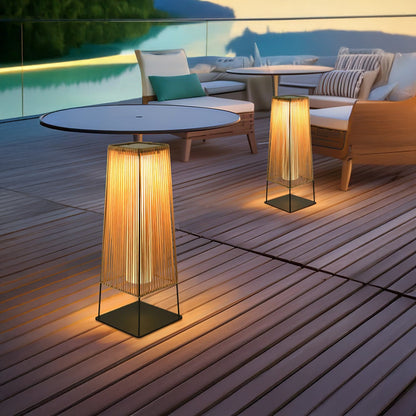 Plastic Rattan Modern Metal Outdoor Post Light