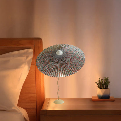 Pleated Hat Eclectic Metal Table Lamp