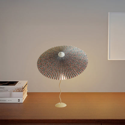 Pleated Hat Eclectic Metal Table Lamp