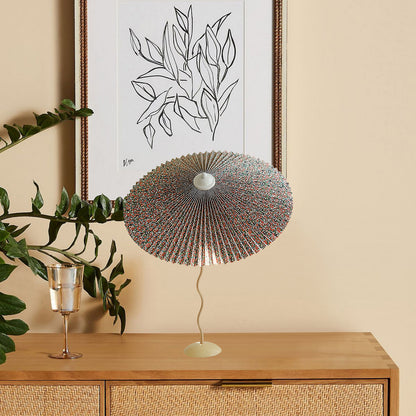 Pleated Hat Eclectic Metal Table Lamp