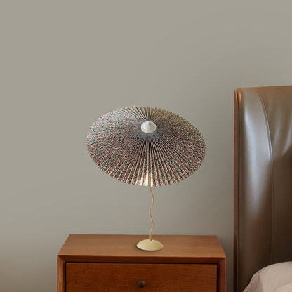 Pleated Hat Eclectic Metal Table Lamp