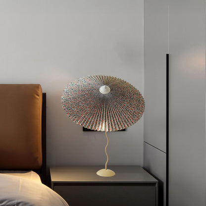 Pleated Hat Eclectic Metal Table Lamp