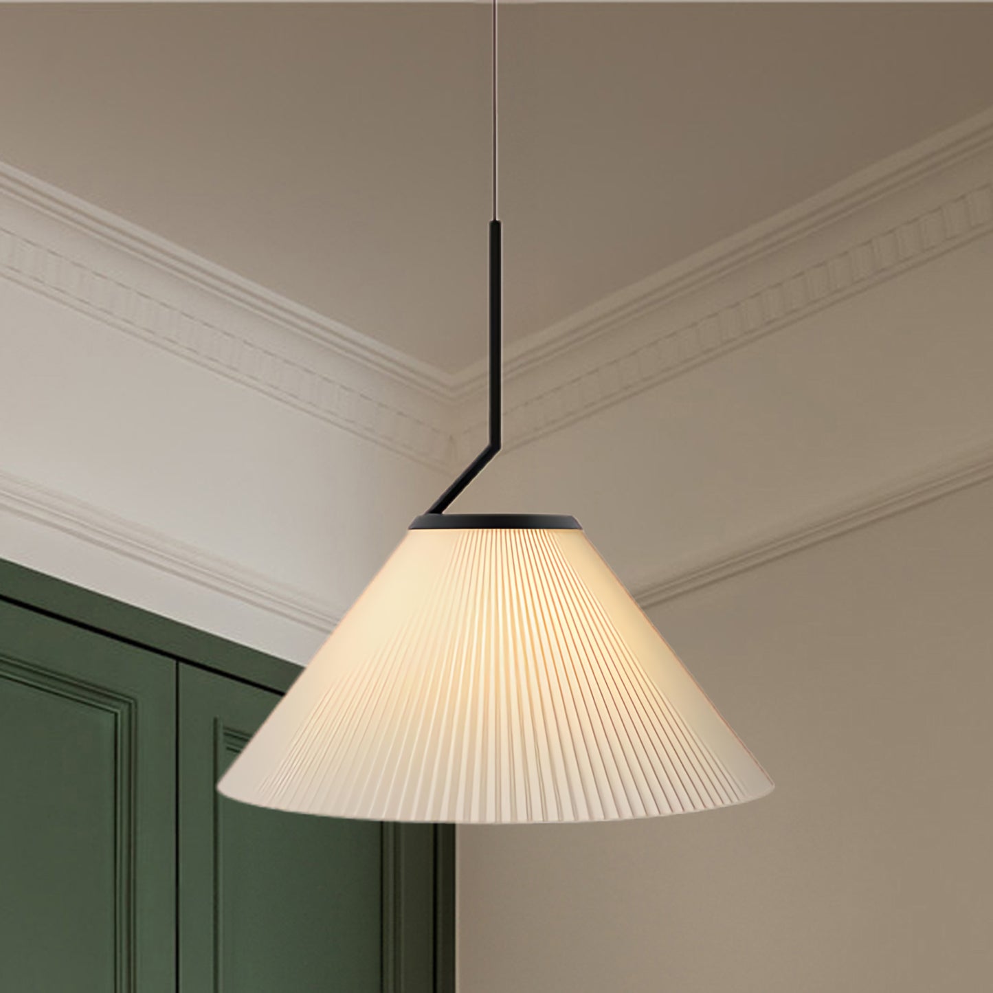 Pleated Skirt Contemporary Metal Pendant Light