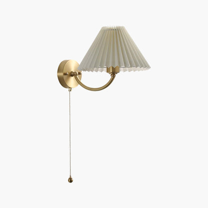 Pleated Minimalist Brass Wall Lamp