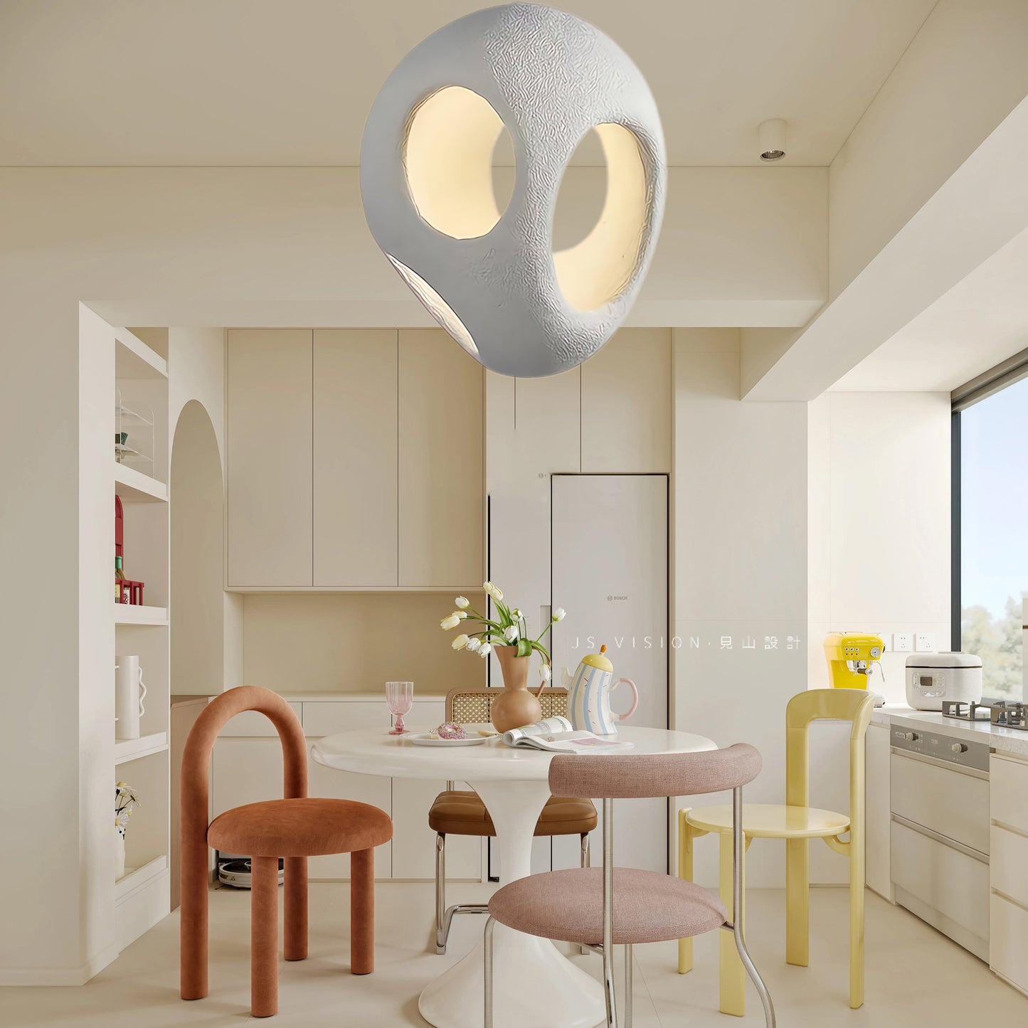 Polystyrene Modern Metal Pendant Light