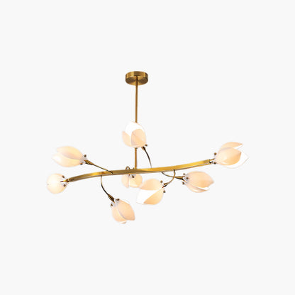 Porcelain Magnolia Traditional Metal Chandelier