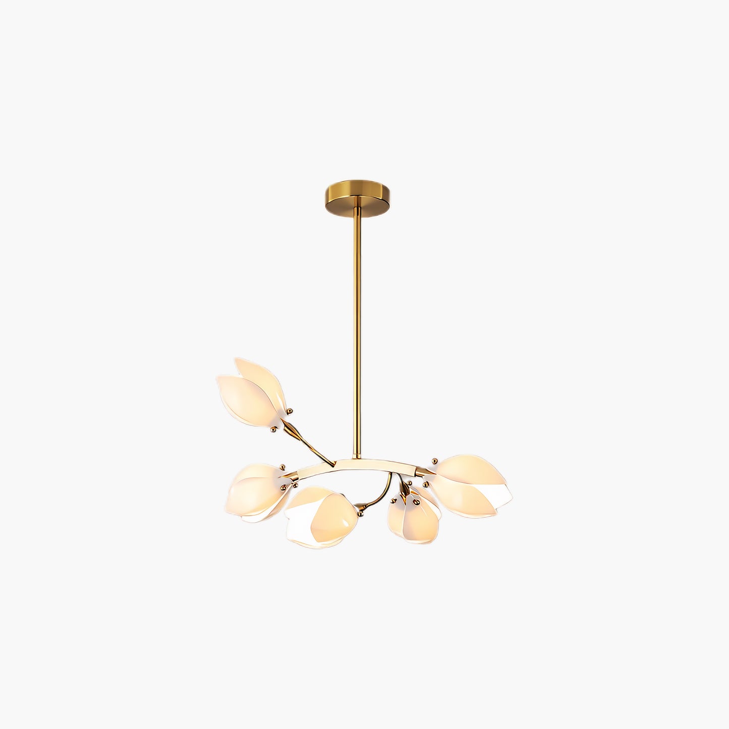 Porcelain Magnolia Traditional Metal Chandelier