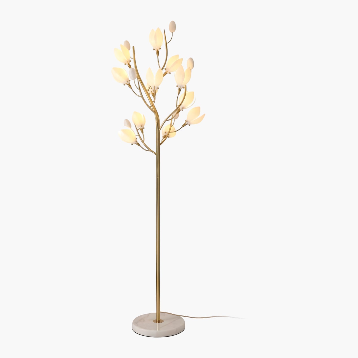 Porcelain Magnolia Traditional Metal Floor Lamp